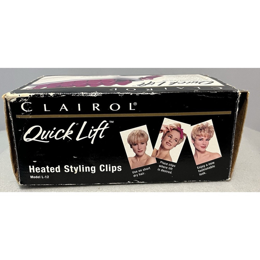 Clairol Quick Lift Heated‎ Styling Clips Vintage 1993 Working Complete Set L-12 - Picture 8 of 9